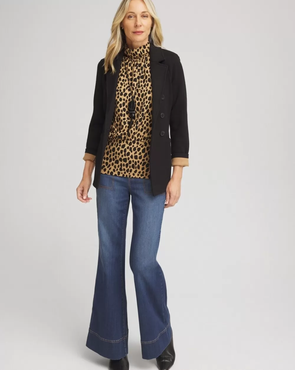 Online Animal Print Banded Hem Top Tops