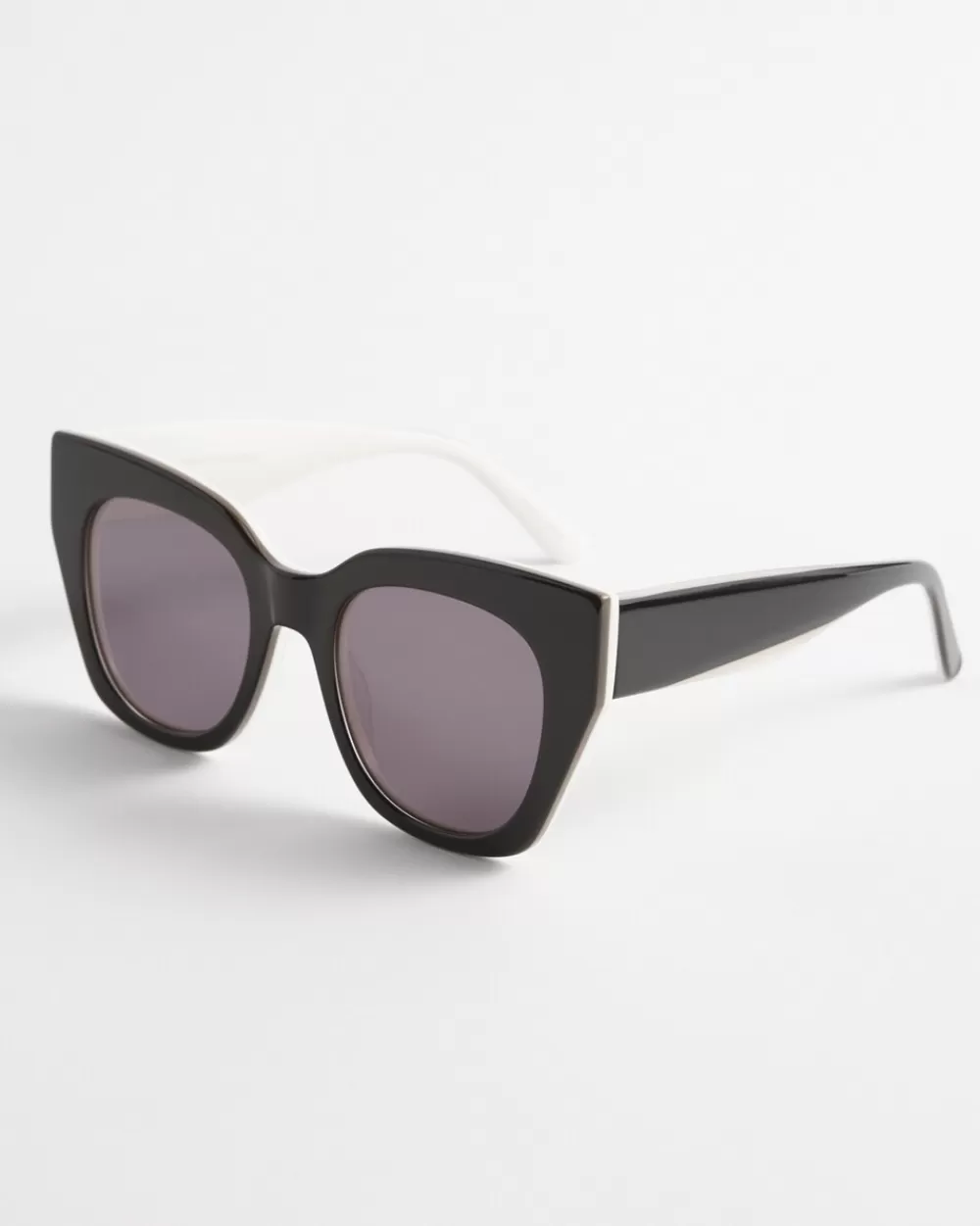 Shop Black And White Cateye Sunglasses Eyewear