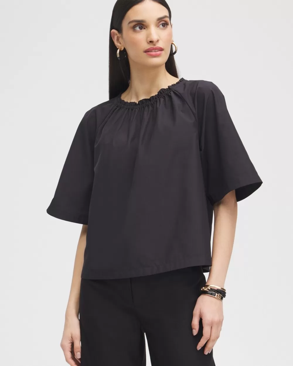 Cheap Label™ Smock Neck Blouse Tops