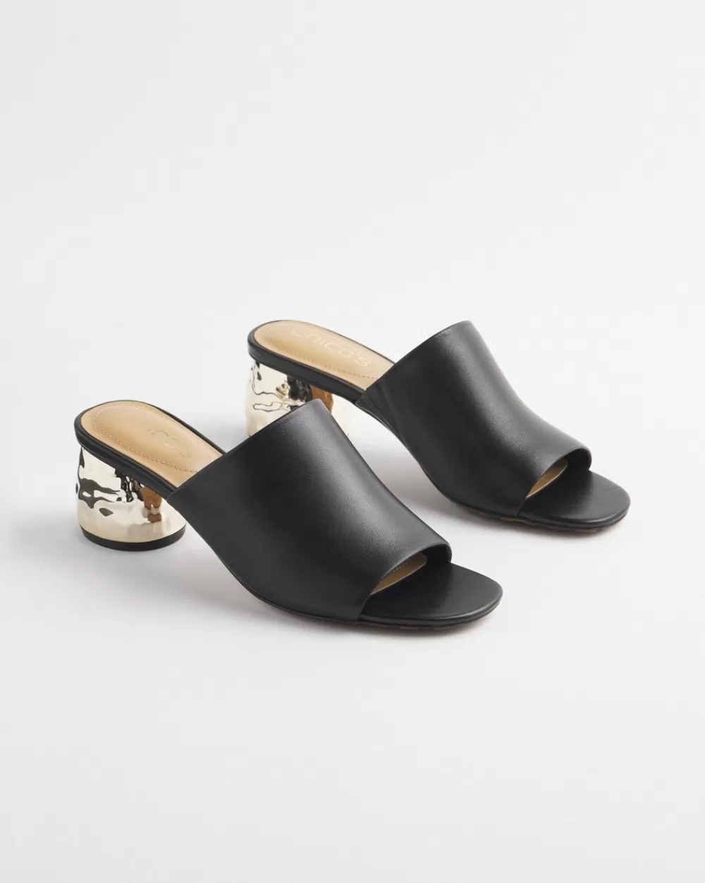 Online Black Leather Mules Shoes