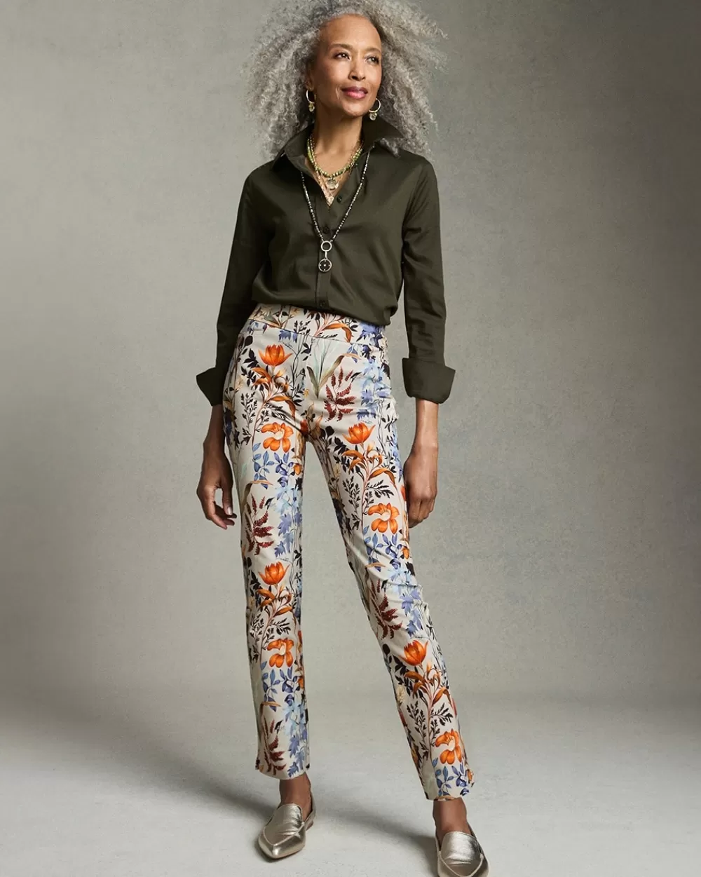 Cheap Brigitte Autumn Print Ankle Pants Pants