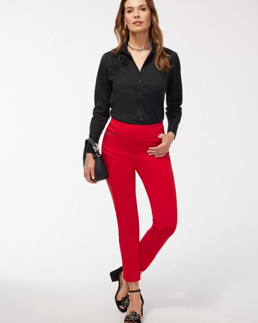 New Brigitte Beaded Detail Ankle Pants Pants