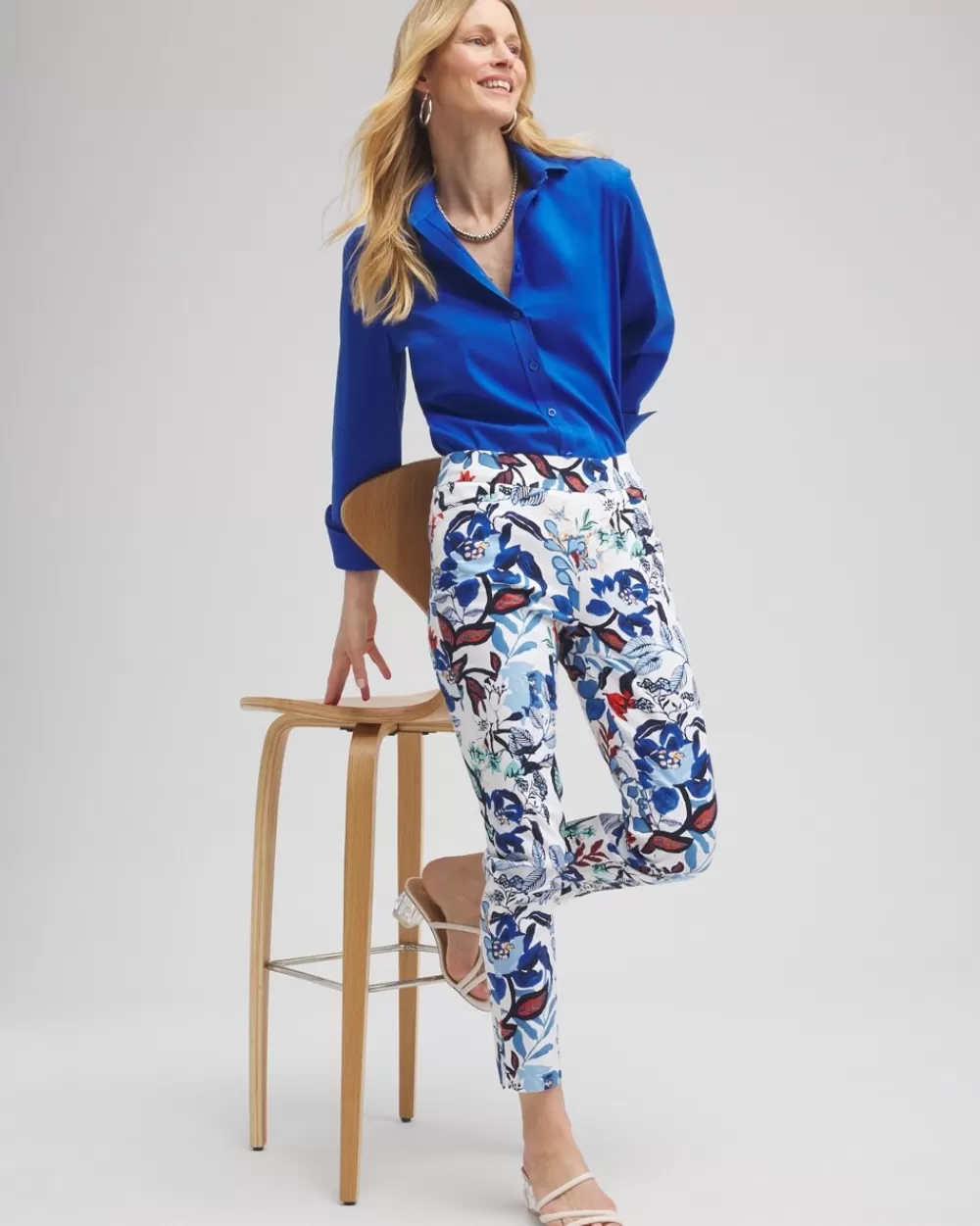 Best Sale Brigitte Cool Floral Ankle Pants Pants