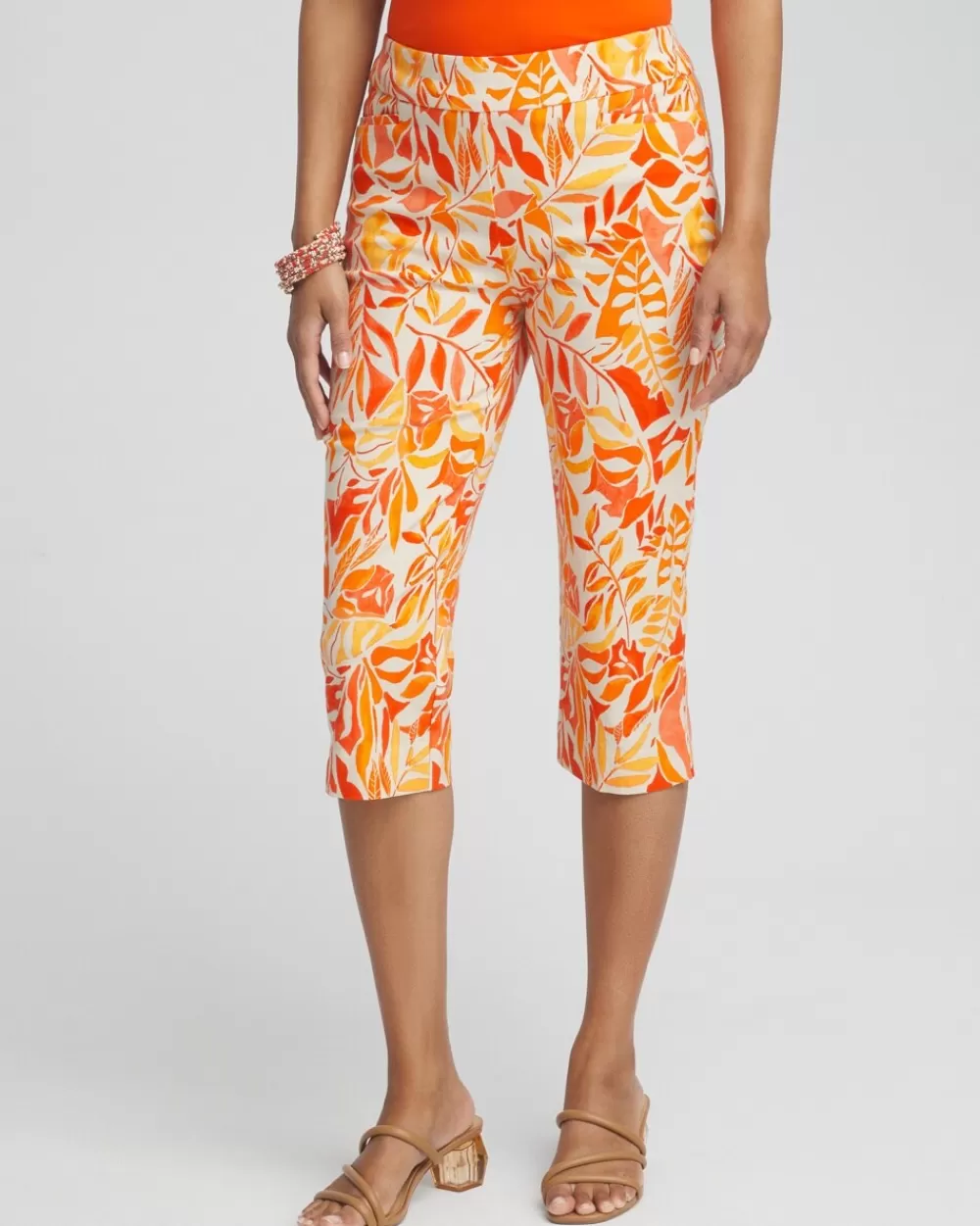 Shop Brigitte Leaf Print Capris Pants