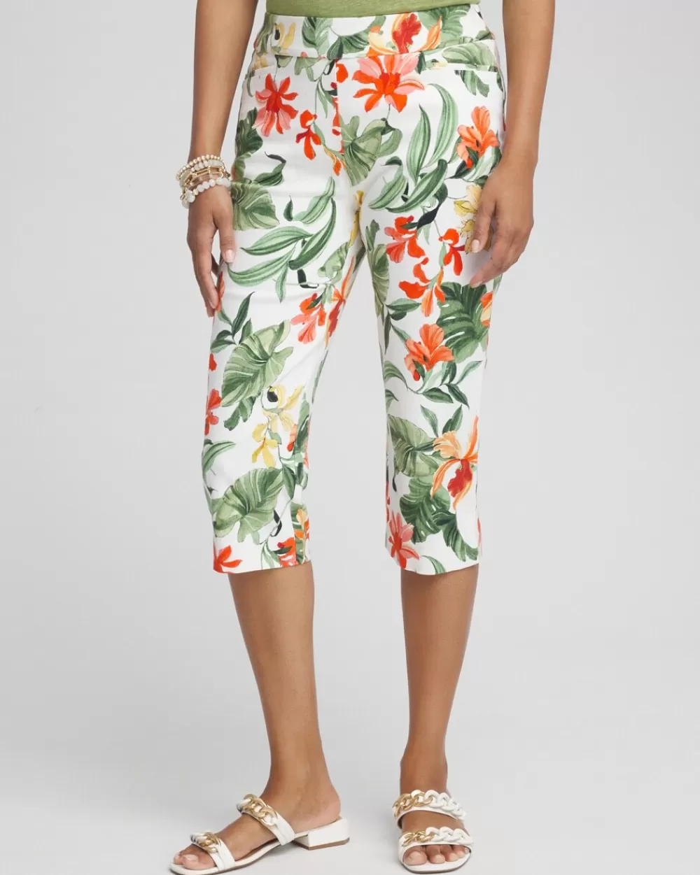 Best Sale Brigitte Orchid Print Capris Pants