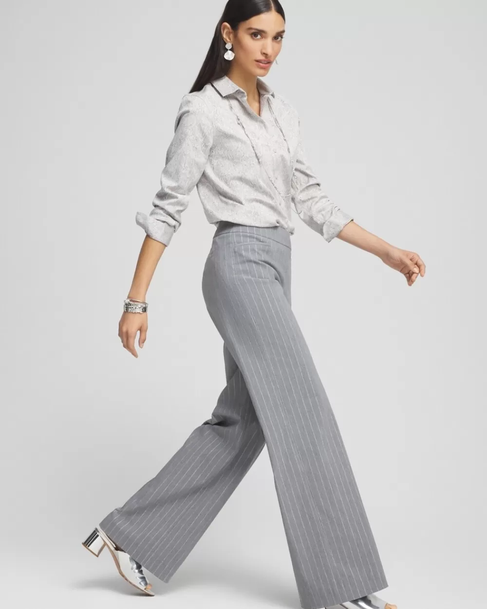 Cheap Brigitte Pinstripe Wide Leg Pants Pants