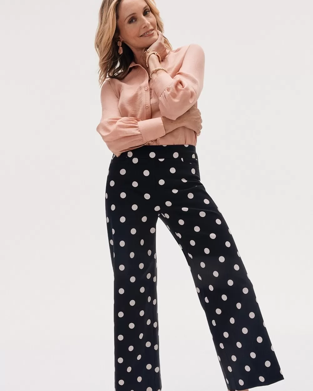 New Brigitte Polka Dot Wide Leg Pants Pants