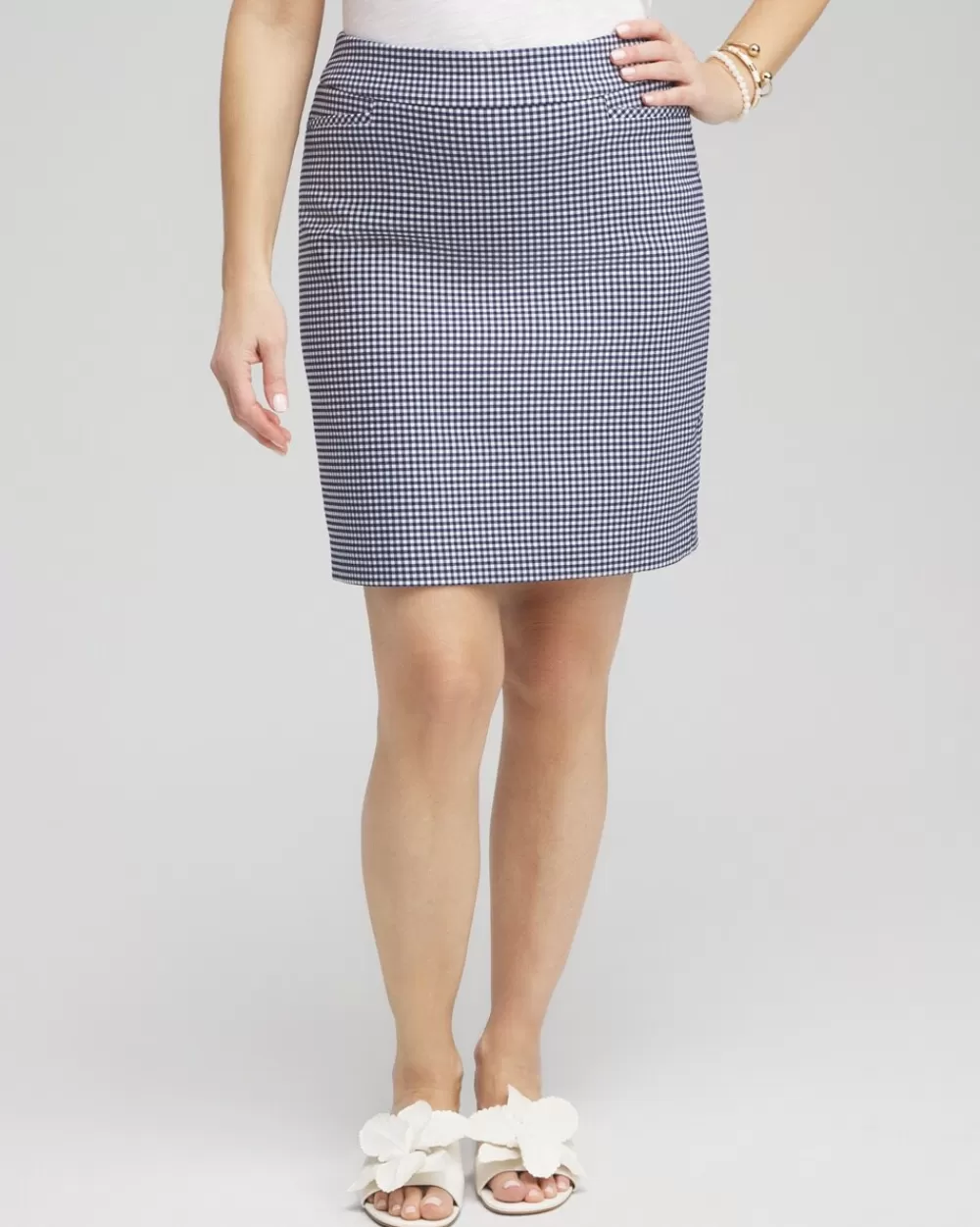 Hot Brigitte Pull-On Gingham Skort Pants