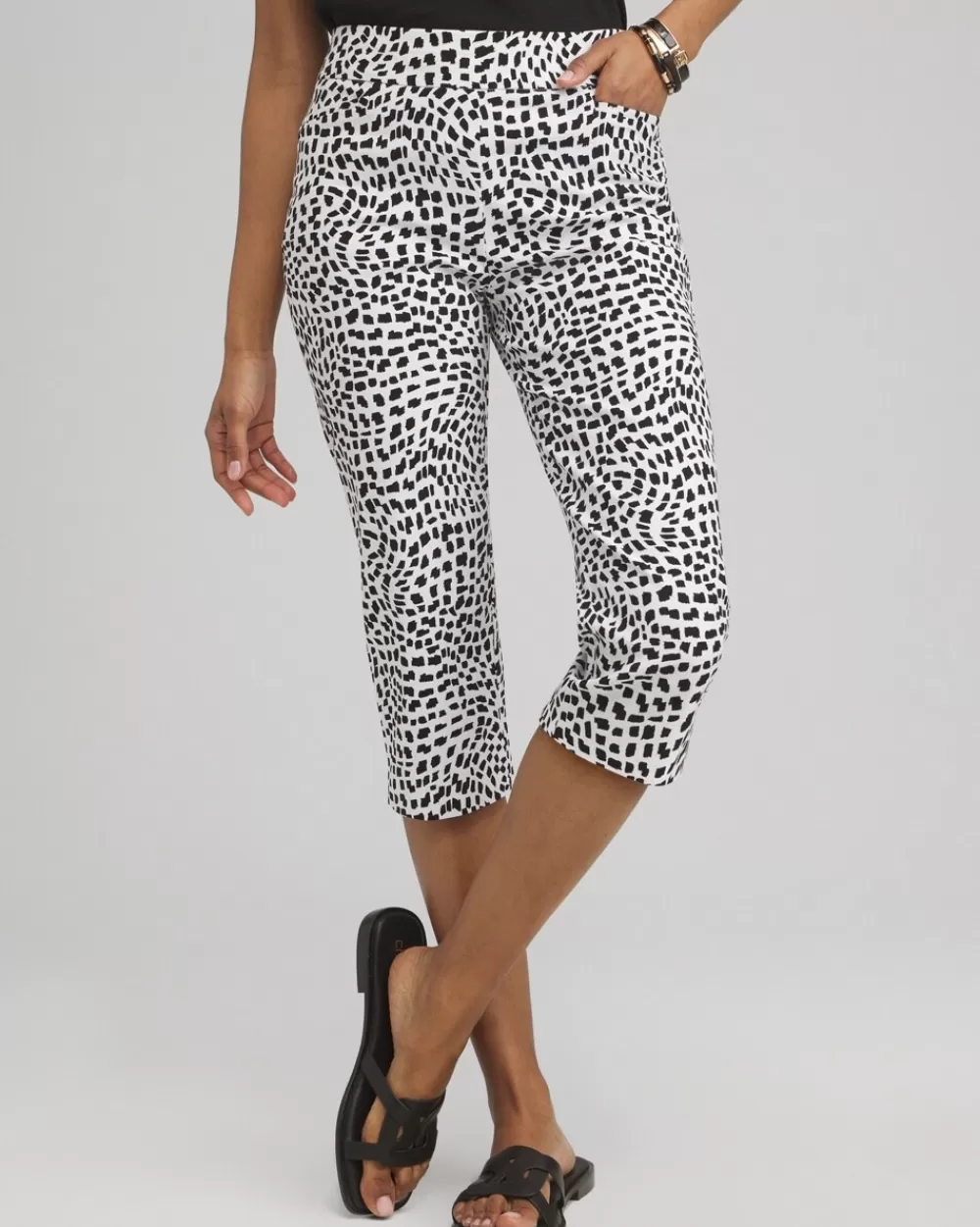 Flash Sale Brigitte Square Print Capris Pants