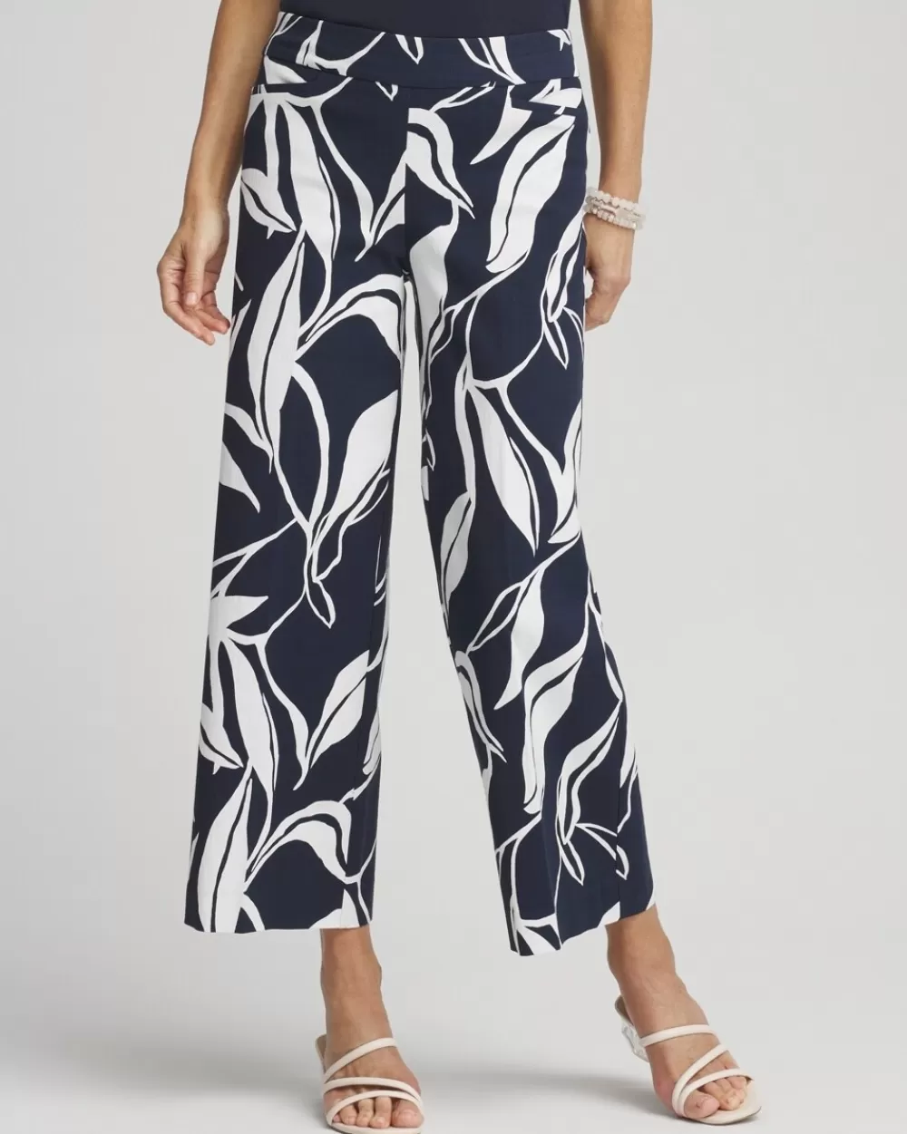 Shop Brigitte Swirl Wide Leg Cropped Pants Pants