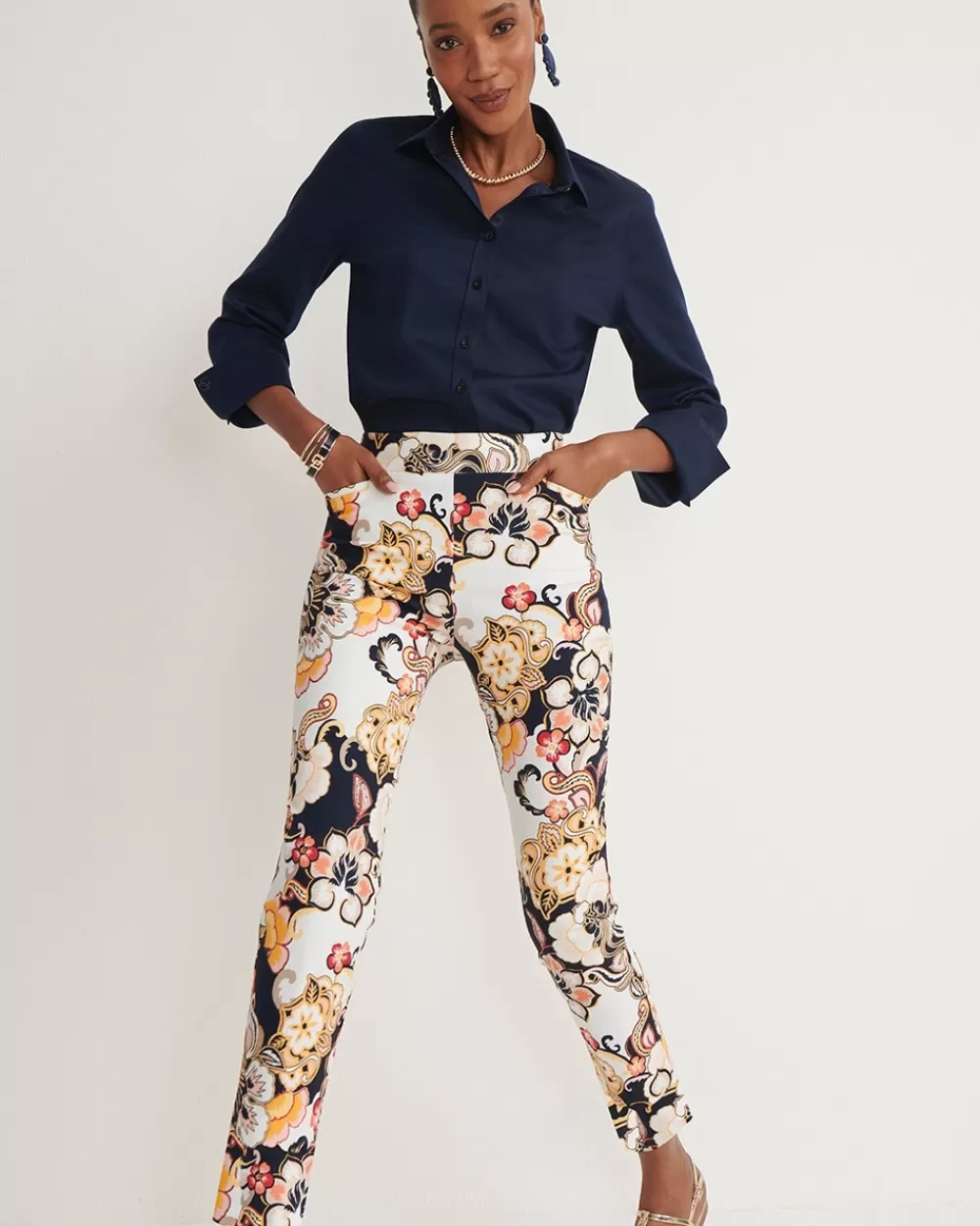 New Brigitte Warm Floral Ankle Pants Pants