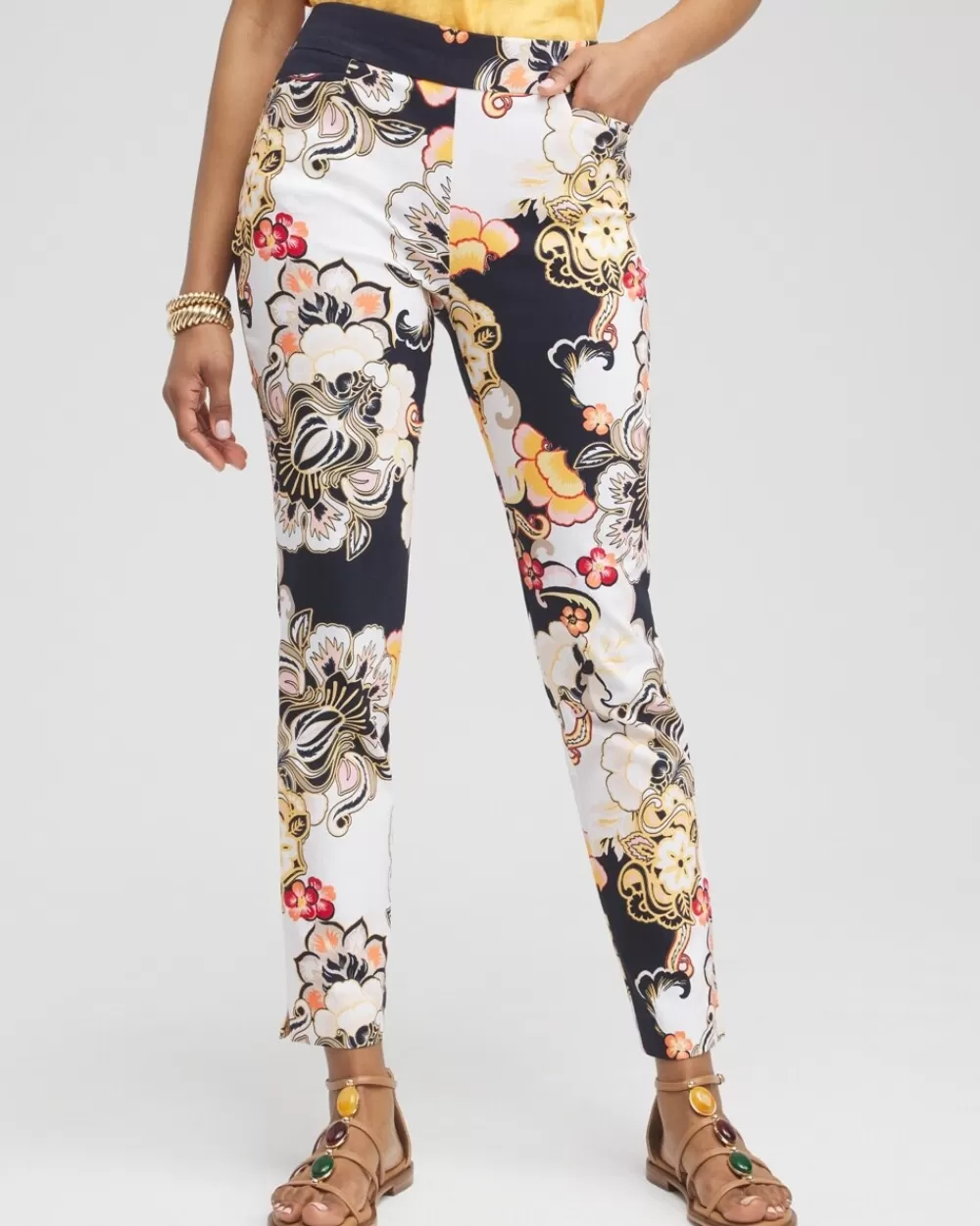 New Brigitte Warm Floral Ankle Pants Pants