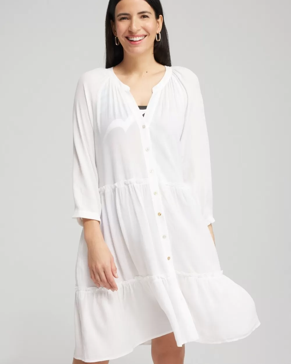 Store Button Front Swim Coverup Swim