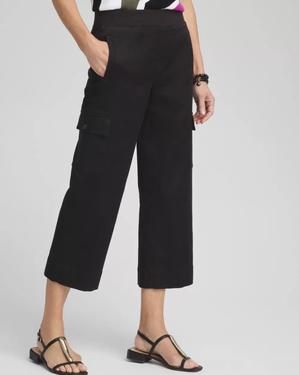 Discount Cargo Wide Leg Cropped Pants Pants