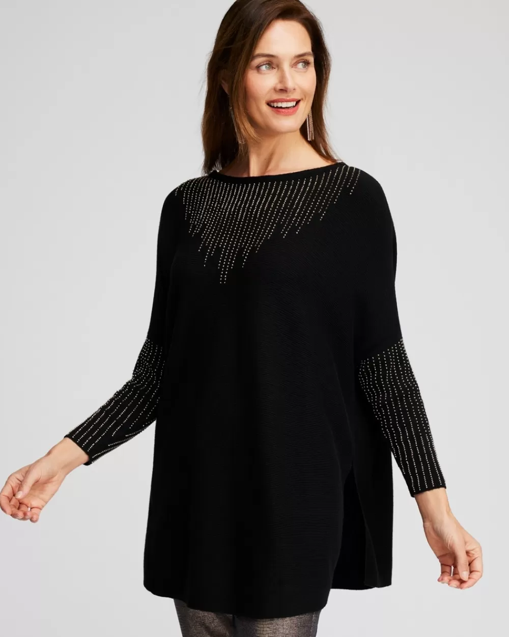 Cheap Cashmere Blend Sweater Poncho Tops