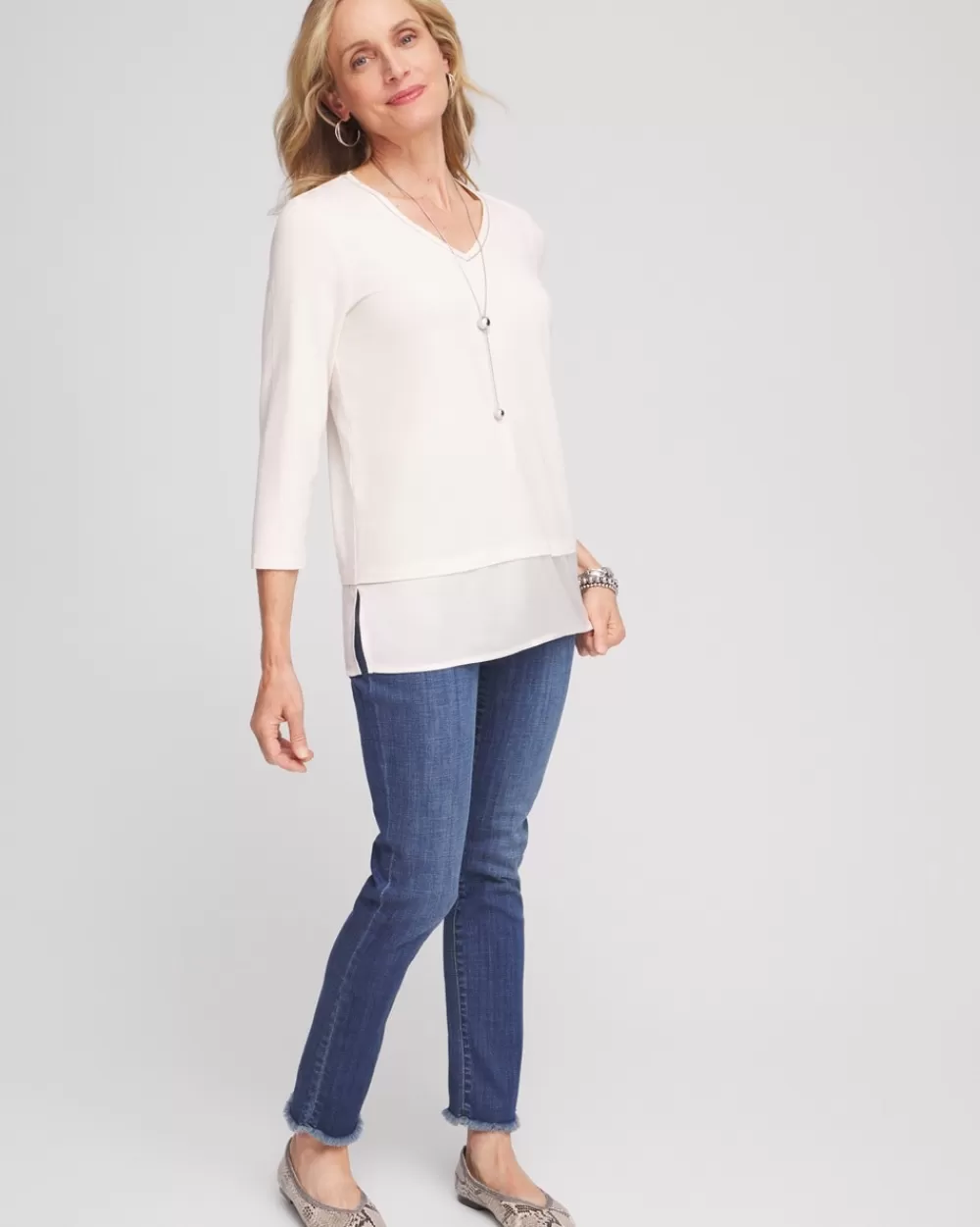 Shop Caviar Satin Mix Tunic Tops