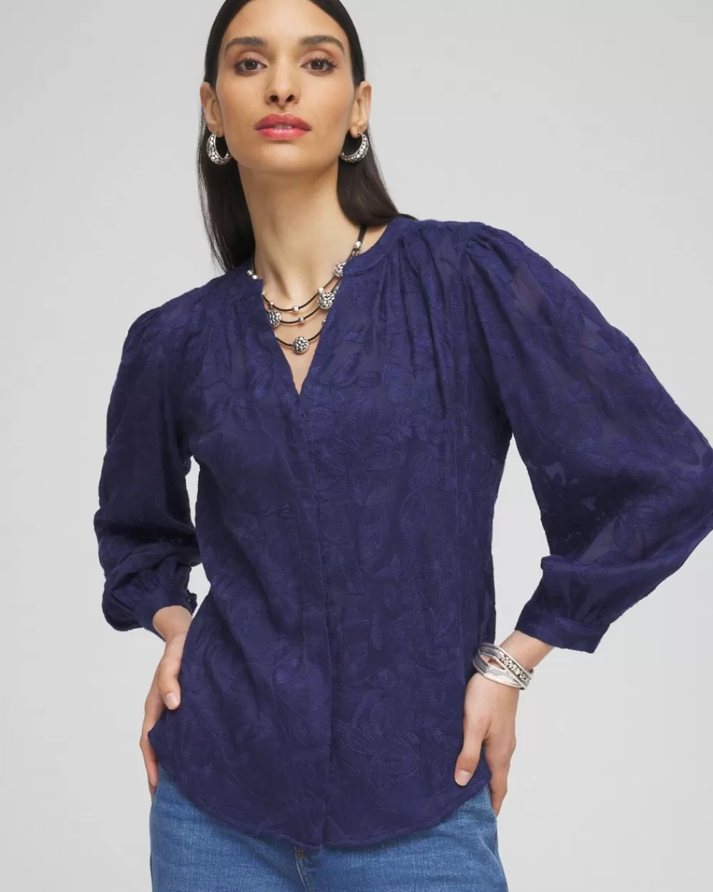 Best Chiffon Embroidered Shirt Tops