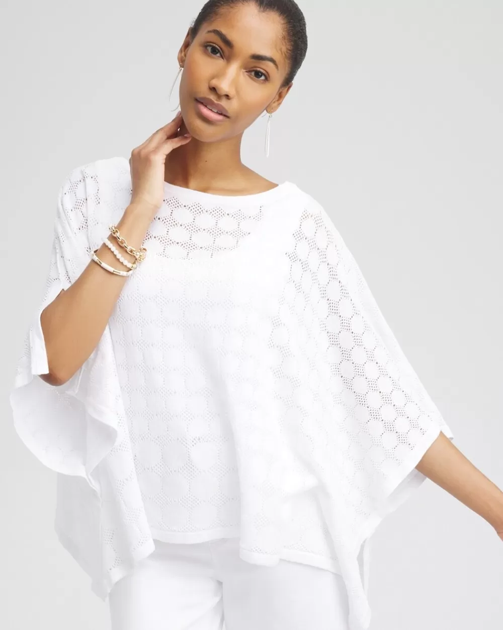 Flash Sale Circle Knit Poncho Tops