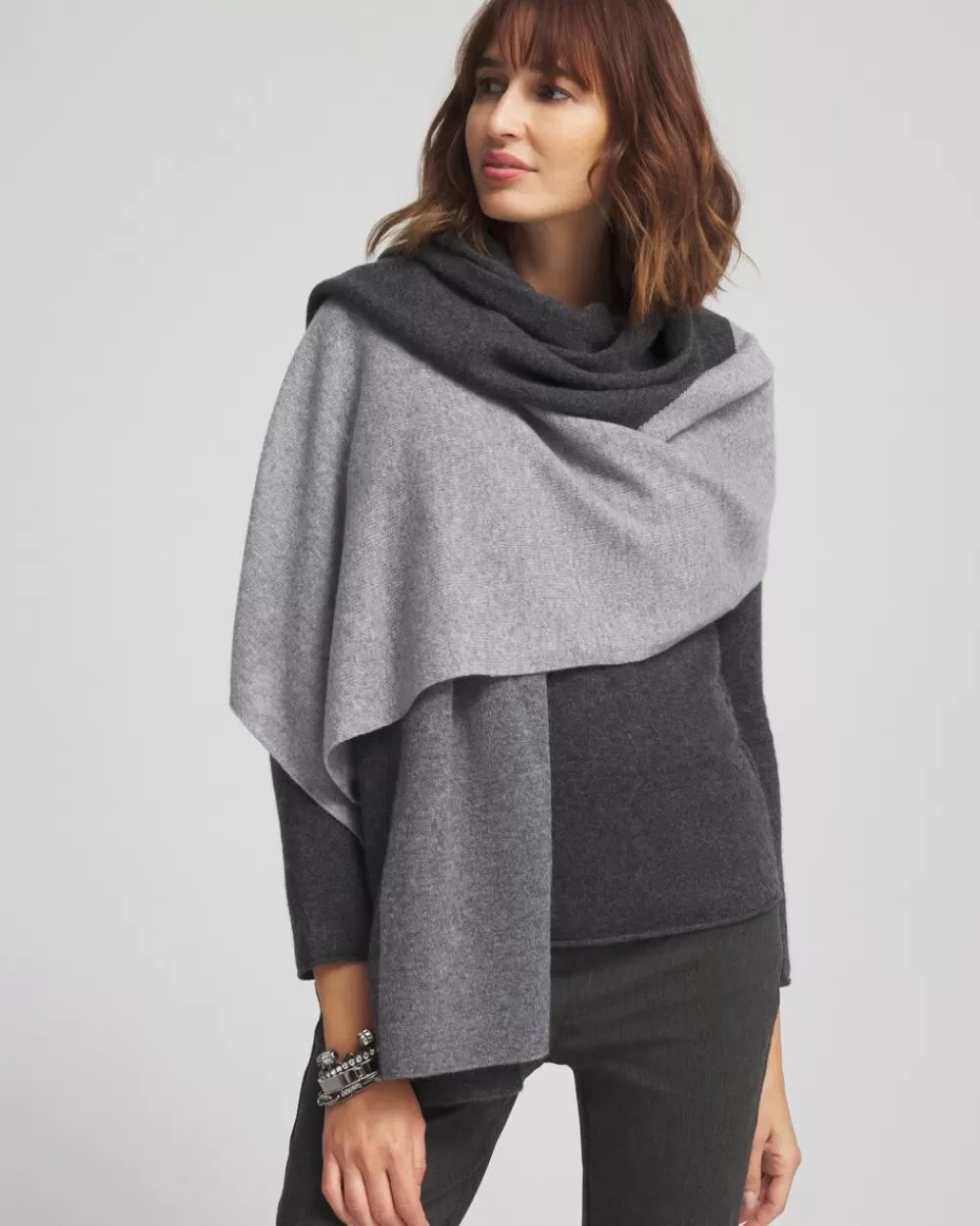 Cheap Colorblock Cashmere Wrap Ponchos & Ruanas | Cold Weather Accessories