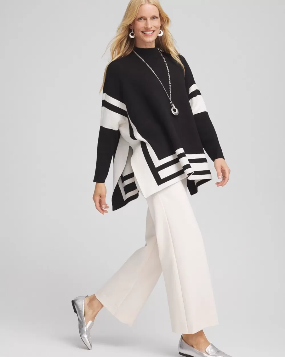 Best Sale Colorblock Sweater Poncho Tops | Ponchos & Ruanas