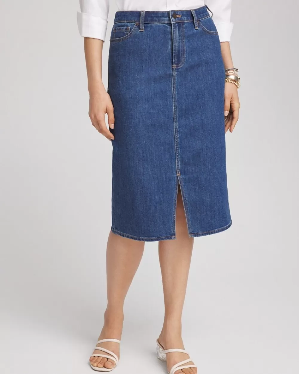 Clearance Denim Midi Skirt Skirts