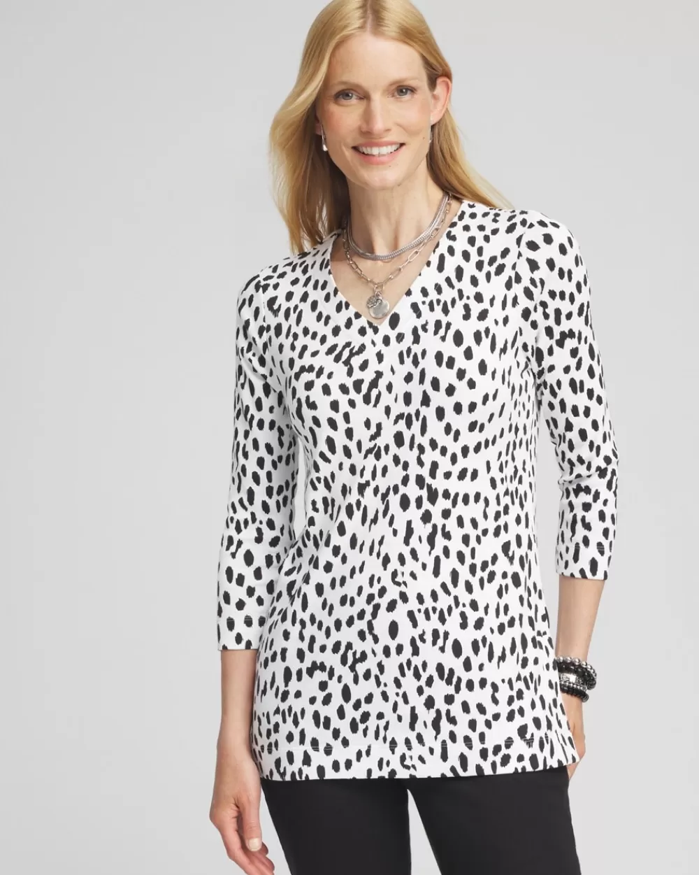 Shop Dots V-neck Tunic Tops