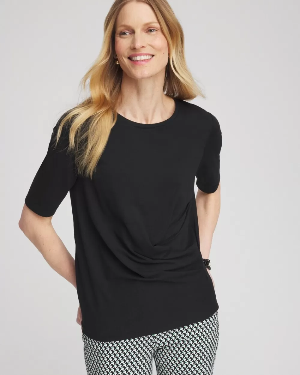 Best Sale Draped Front Tee Tops