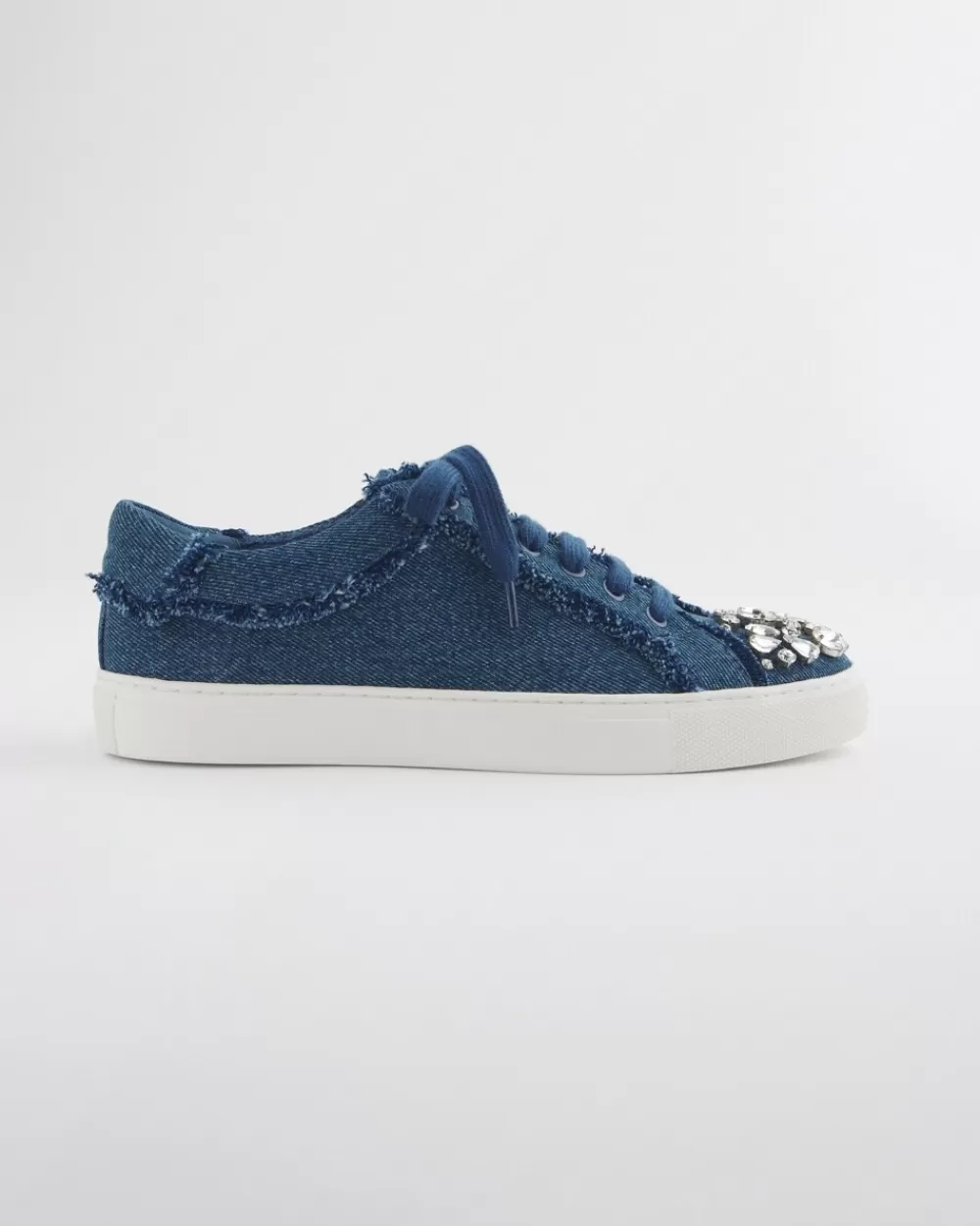 Store Embellished Denim Sneakers Shoes