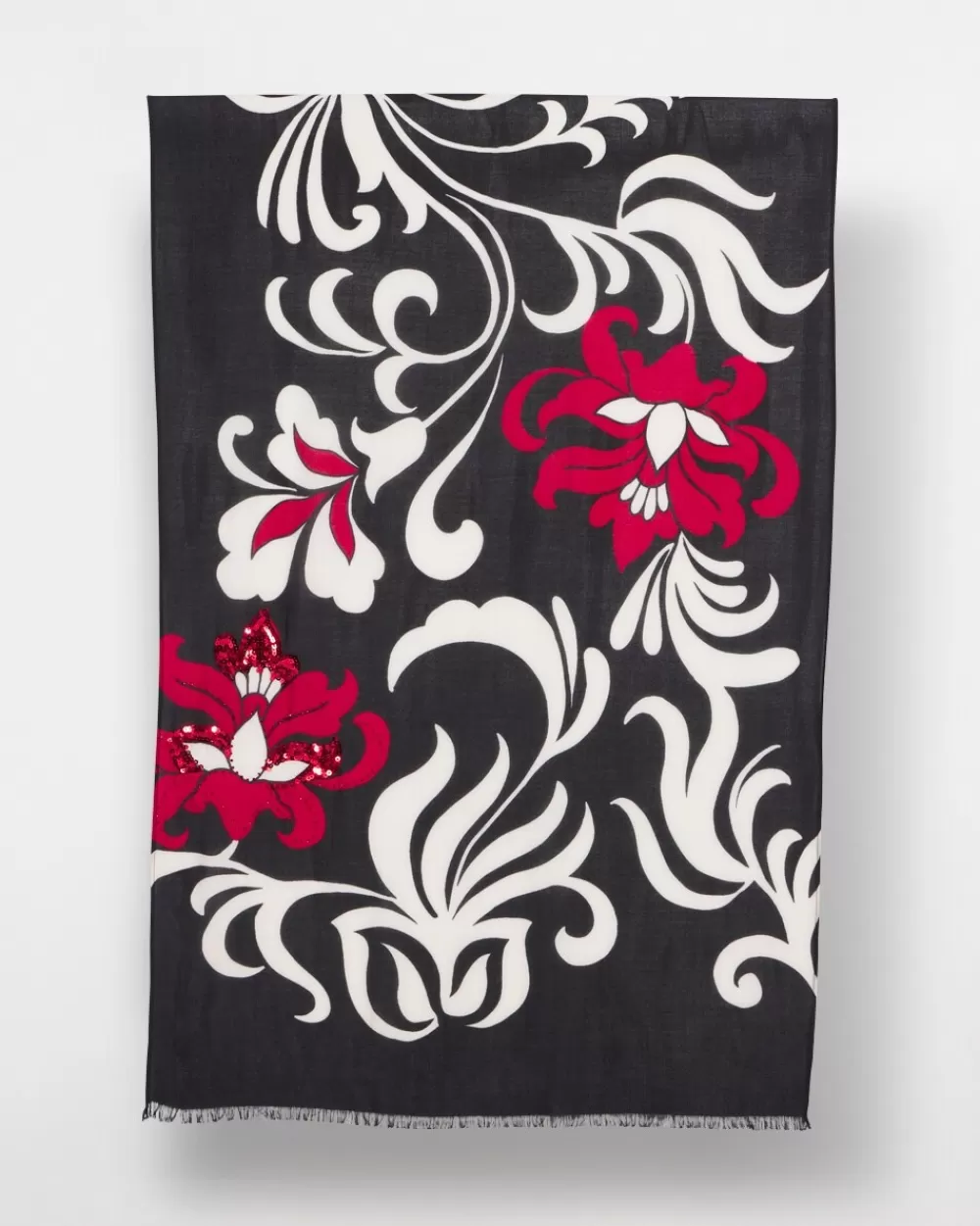 Hot Embellished Floral Scarf Scarves