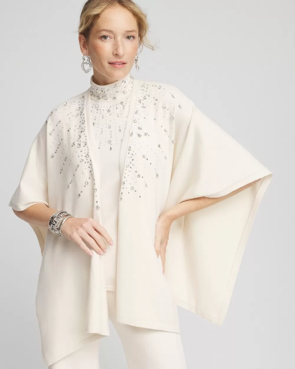 Flash Sale Embellished Knit Ruana Matching Sets | Ponchos & Ruanas