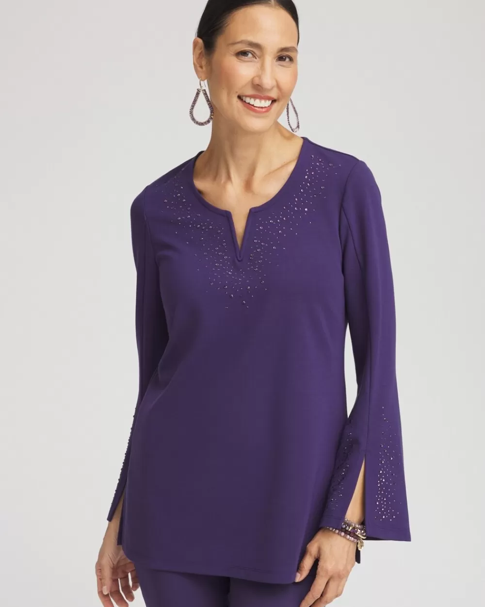 Online Embellished Ponte Tunic Tops