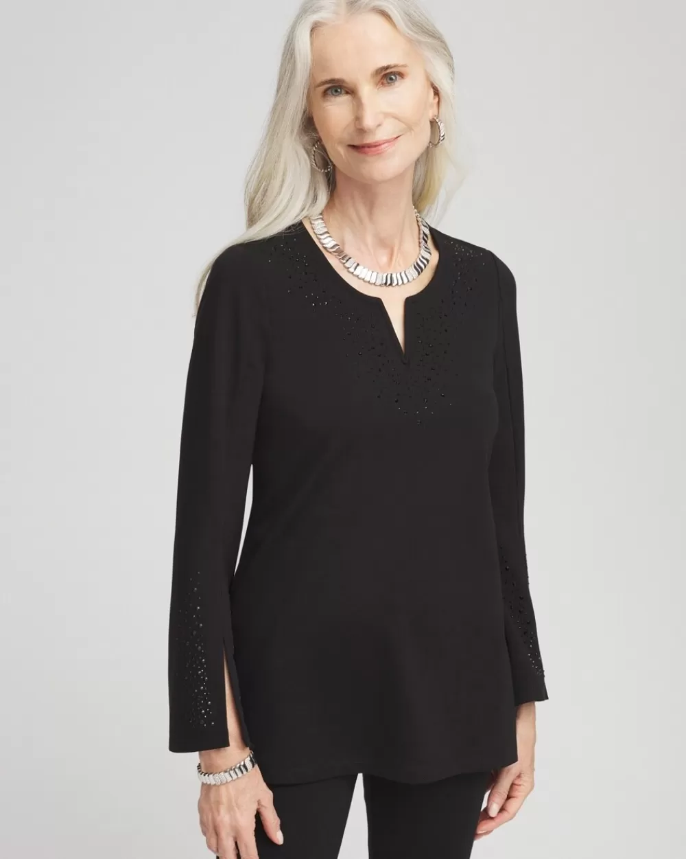 Shop Embellished Ponte Tunic Tops