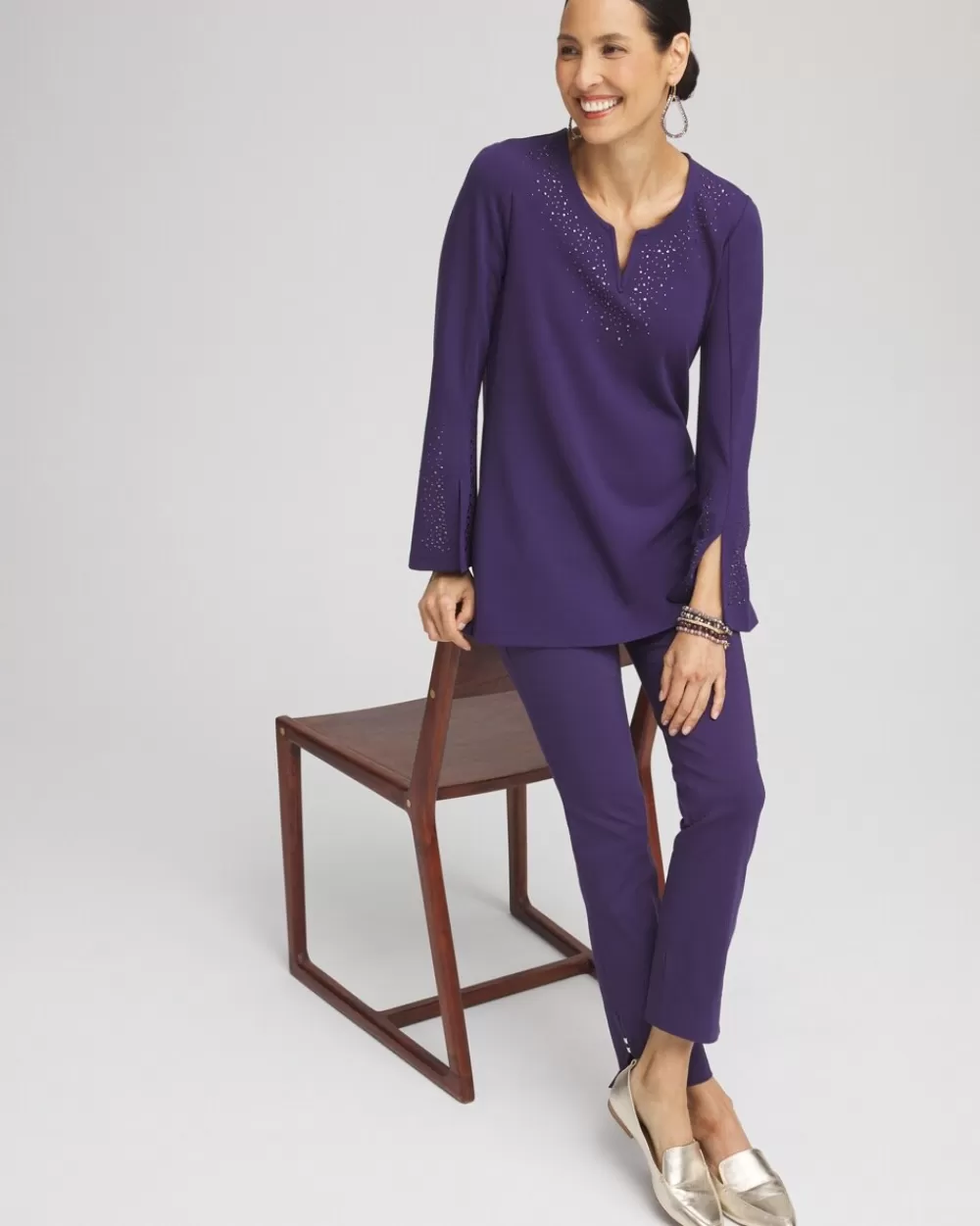 Online Embellished Ponte Tunic Tops