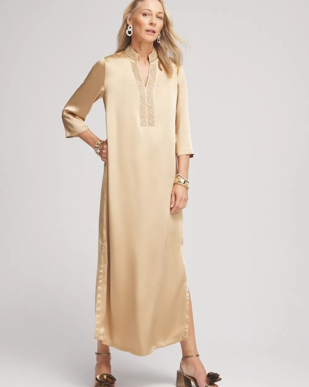 Best Embellished Satin Maxi Dress Dresses