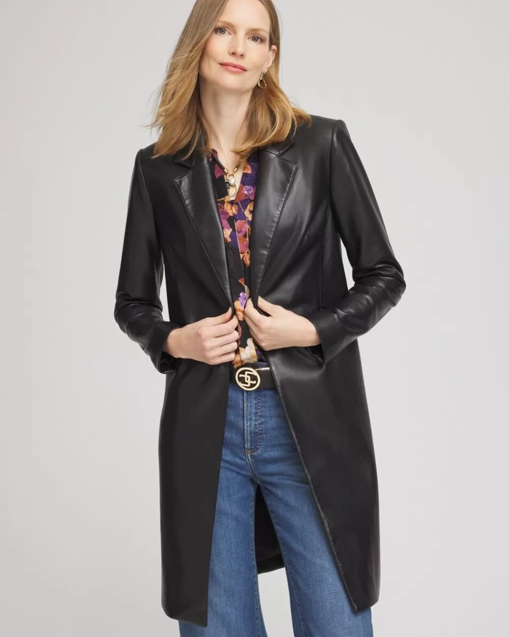 Cheap Faux Leather Topper Jackets & Coats