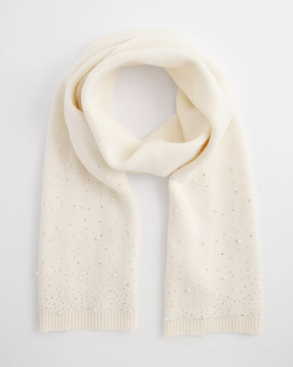 Sale Faux Pearl Cashmere Blend Scarf Cold Weather Accessories | Scarves