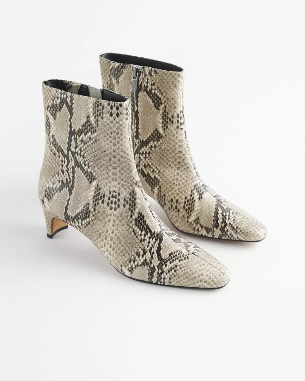 Shop Faux Snakeskin Skinny Heel Ankle Boot Shoes