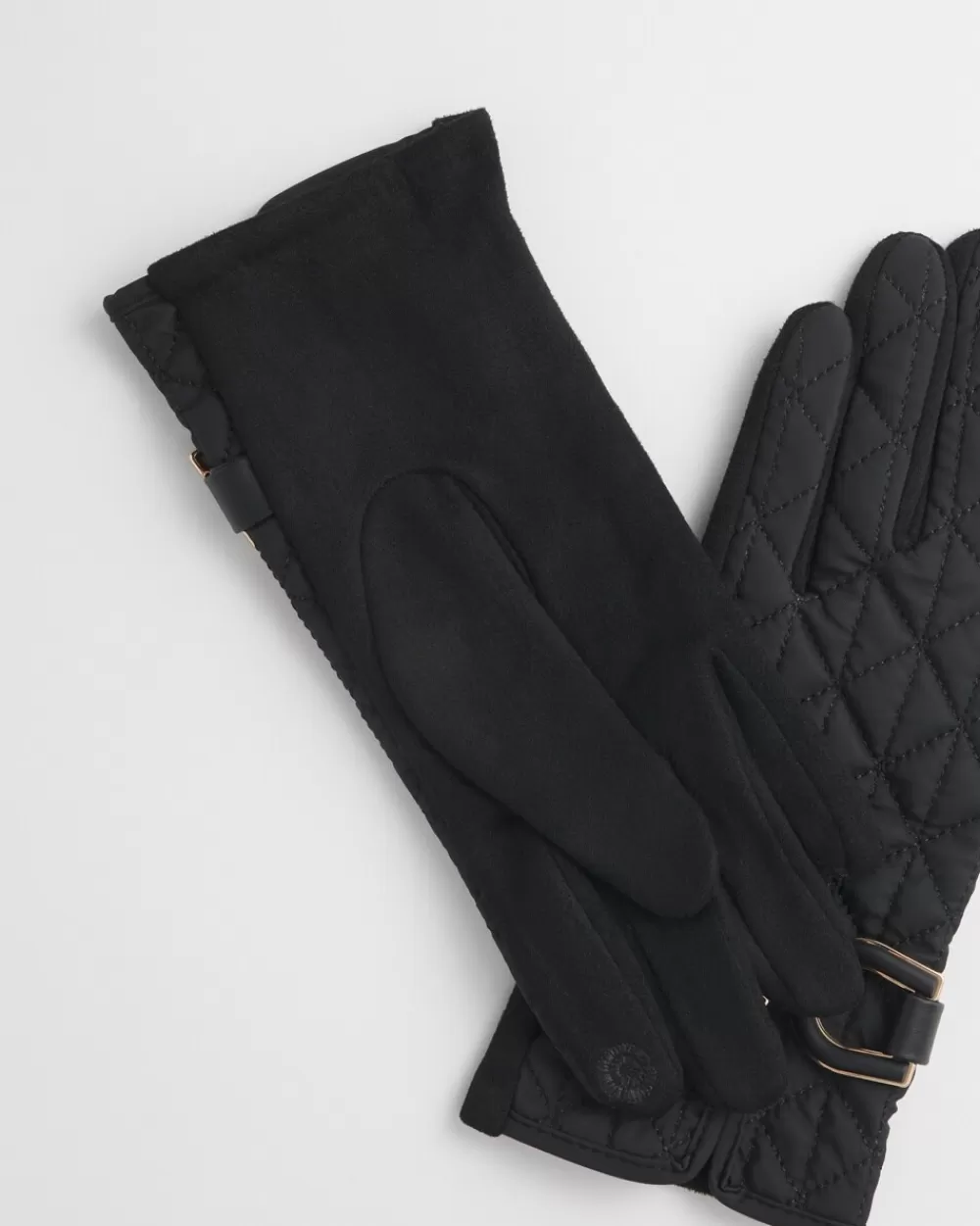 Online Faux Suede Quilted Gloves Cold Weather Accessories