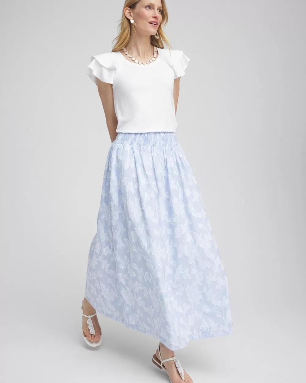 Flash Sale Floral Jacquard Maxi Skirt Skirts