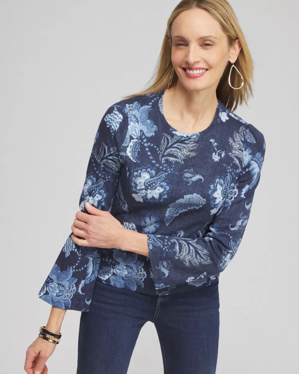 Fashion Floral Long Sleeve Tee Tops