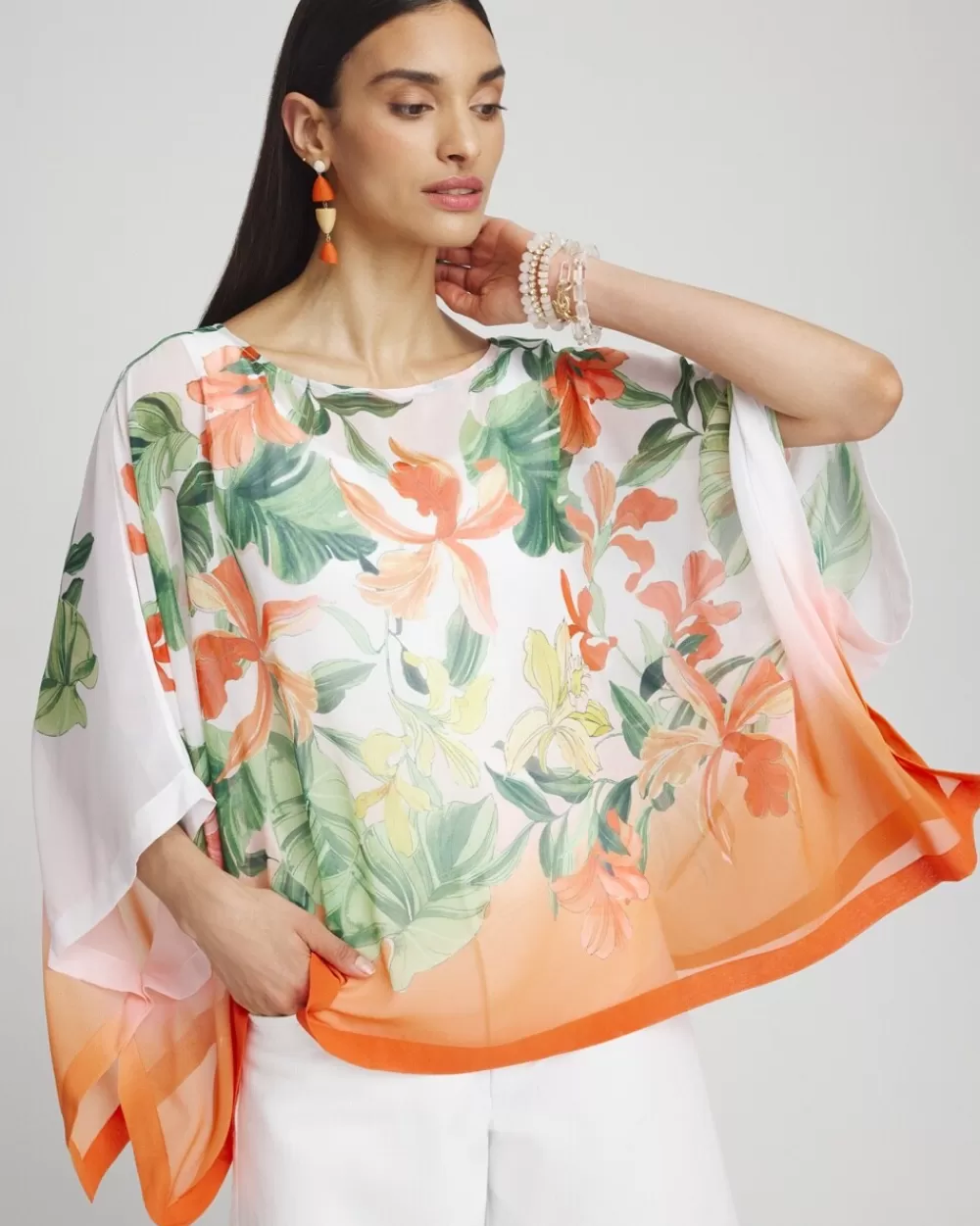 Best Floral Ombre Poncho Tops