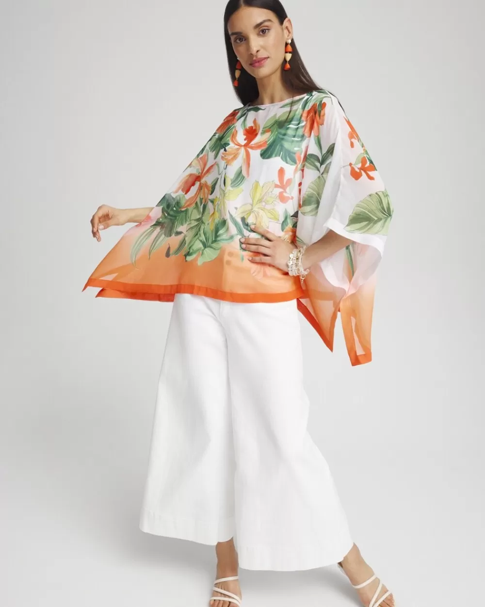 Best Floral Ombre Poncho Tops