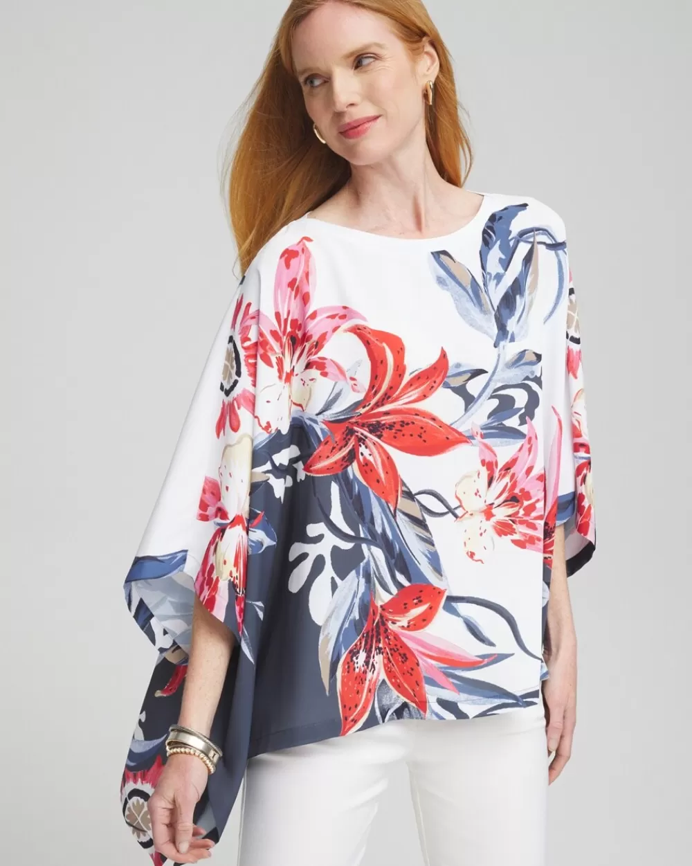 Store Floral Poncho Tops