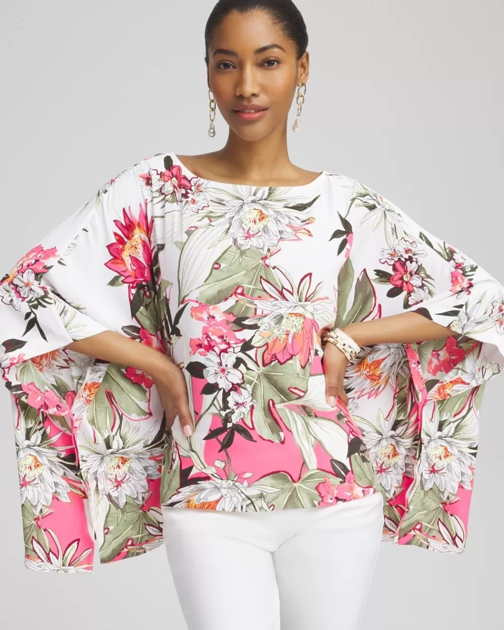 Flash Sale Floral Poncho Tops