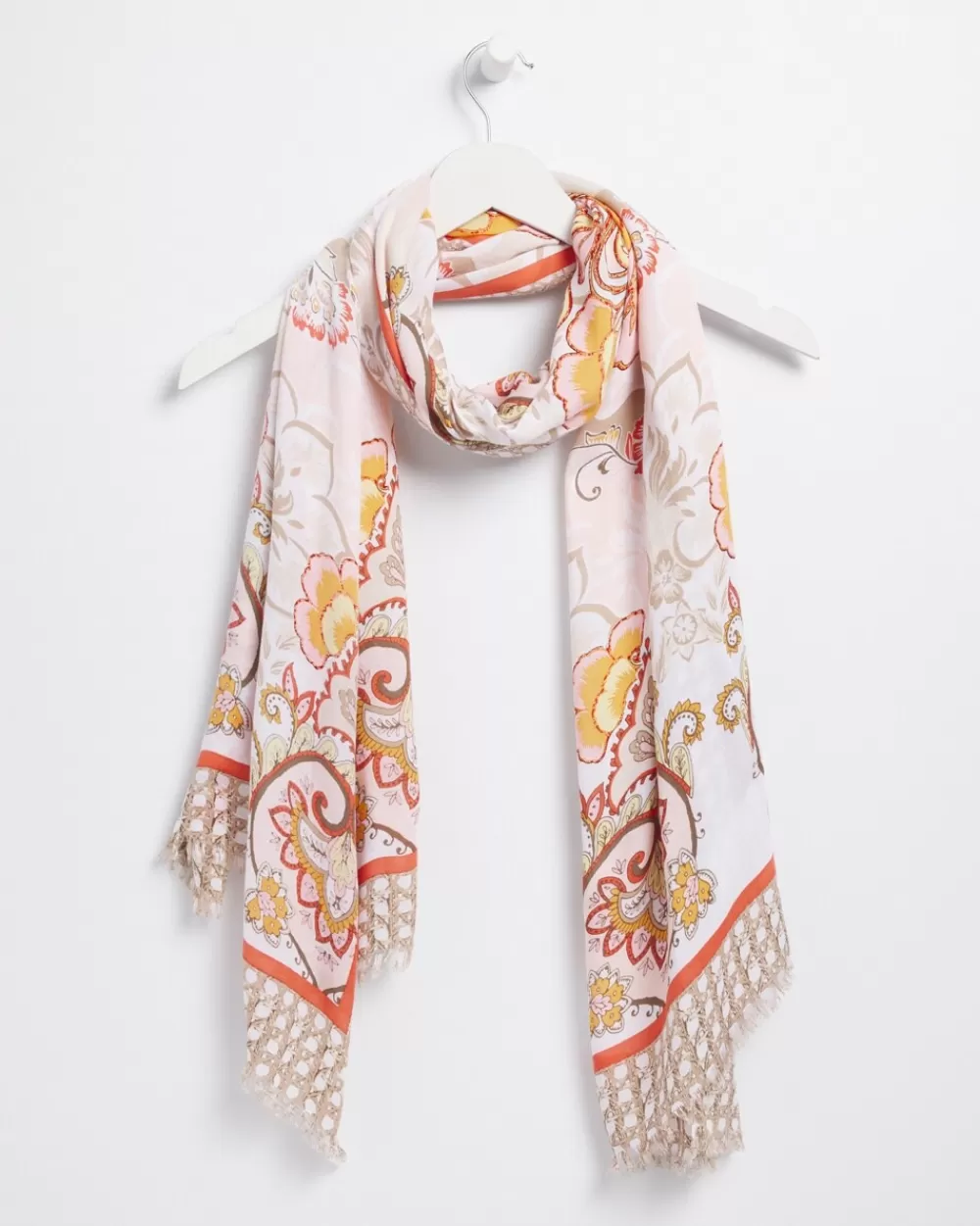 Clearance Floral Tile Oblong Scarf Scarves