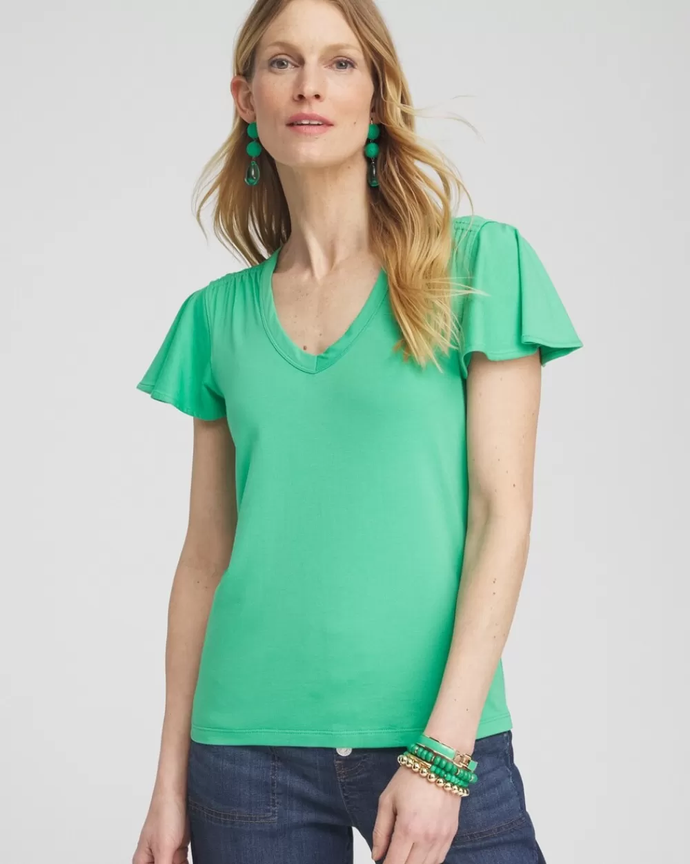 Store Flutter Sleeve Tee Tops