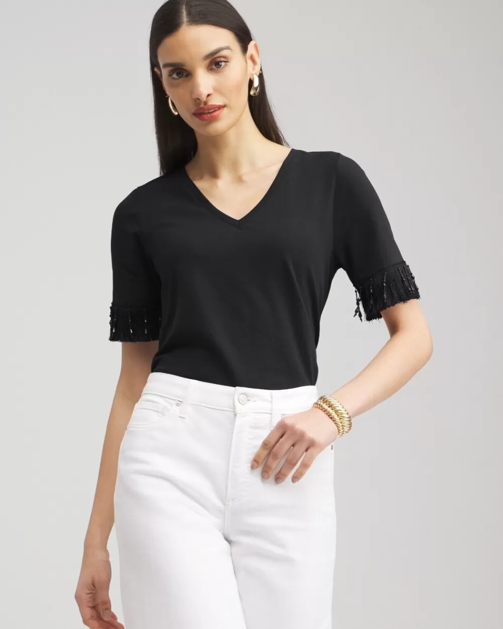 Store Fringe Trim Top Tops