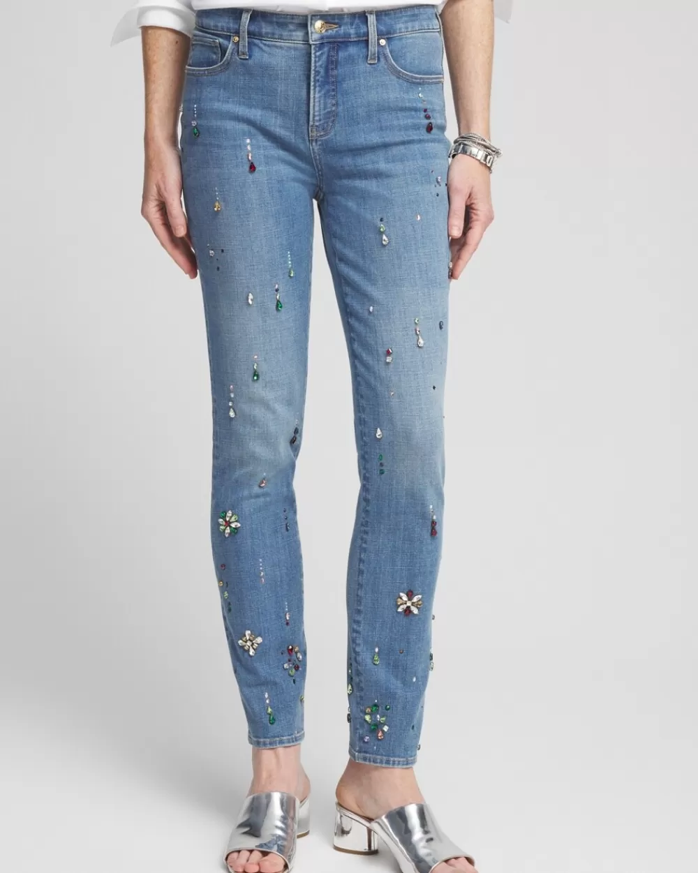 Clearance Girlfriend Embellished Ankle Jeans Jeans & Denim