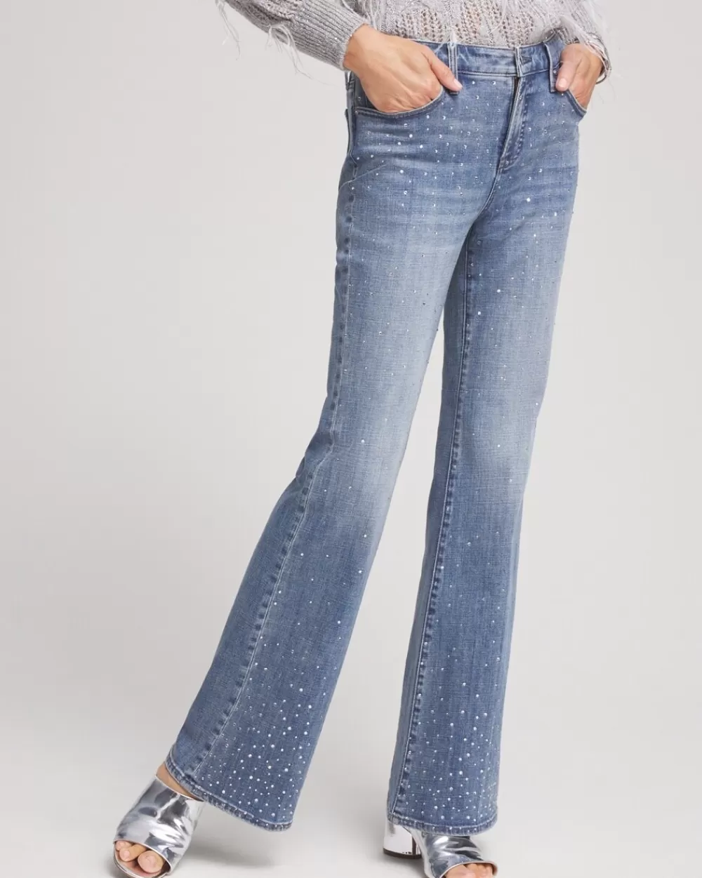 Hot Girlfriend Embellished Flare Jeans Jeans & Denim