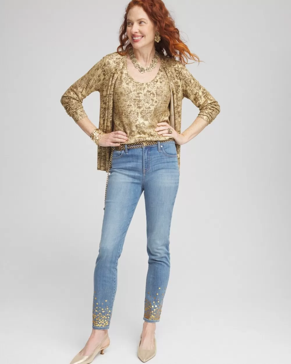 Fashion Girlfriend Sequin Ankle Jeans Jeans & Denim